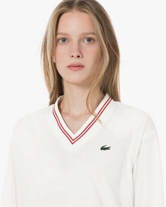 우븐 브이넥 스웻셔츠