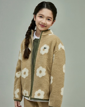 패턴 플리스 집업