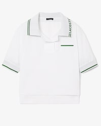 여성 배색 칼라 박시 코튼 셔츠