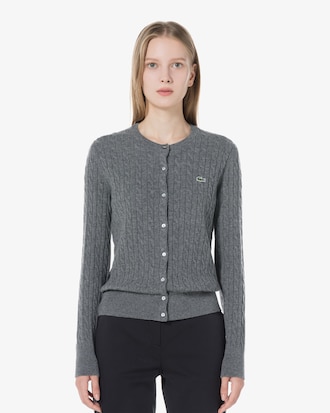 케이블 크루넥 가디건