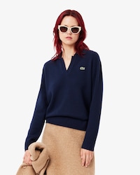 캐시미어 오픈카라 스웨터