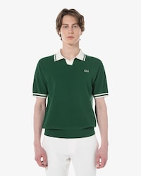 배색 카라 스웨터 폴로