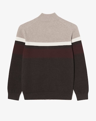 하이넥 컬러블럭 가디건