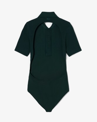 슬림핏 오픈백 미니 피케 바디 폴로 셔츠