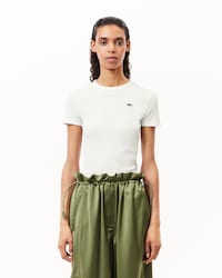 립조직 슬림핏 반팔 티셔츠