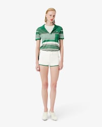 여성 샤이니 인터록 테니스 미니 숏츠