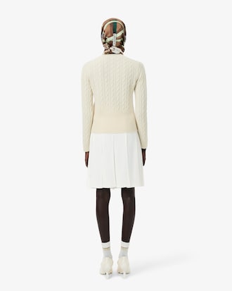 크레이프 플루이드 니 랭스 플리츠 스커트