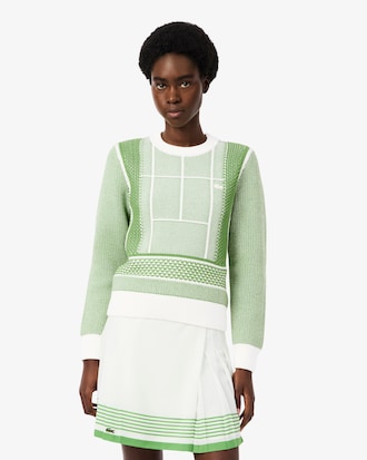 테니스 코트 자카드 스웨터