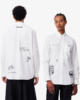 루즈핏 코튼 그래픽 셔츠