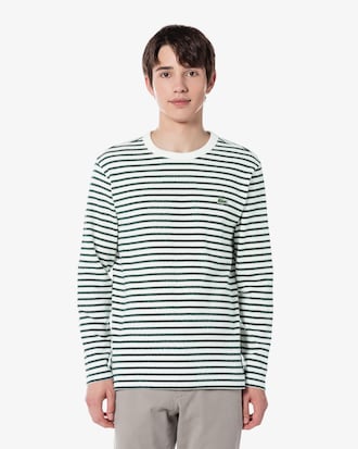 스웨터라이크 긴팔 스트라이프 티셔츠