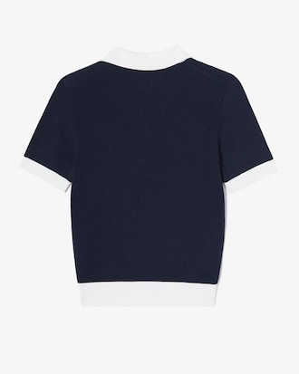 조직감 반팔 폴로 스웨터