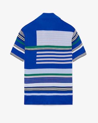 샤이니 멀티 스트라이프 오버사이즈 니트 폴로