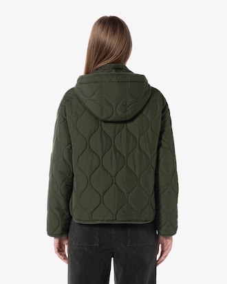 크롭 웨이브 퀼팅 점퍼