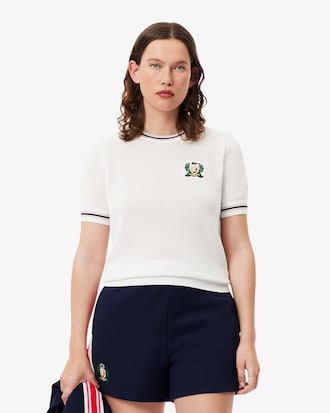 MIF 로고 메쉬 반팔 스웨터