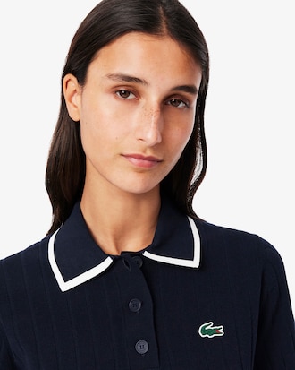 골프 컬러 티핑 반소매 폴로 스웨터