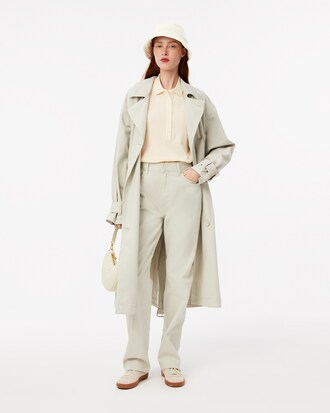 면 소재의 라코스테 레터링 페도라 버킷햇