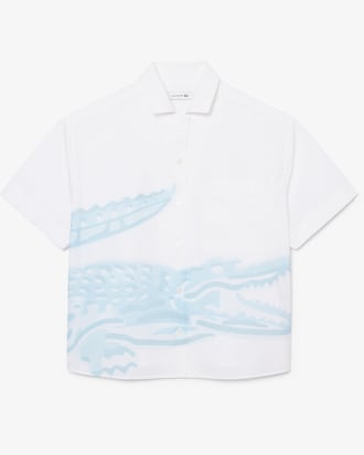 포플린 악어 프린트 셔츠