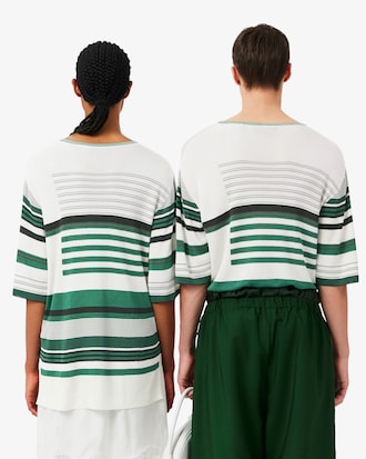 유니섹스 올오버 스트라이프 오버사이즈 니트 티셔츠