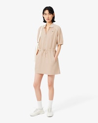 넥 카라형 하프 집업 드레스