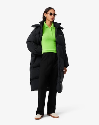 후드 롱 다운 점퍼