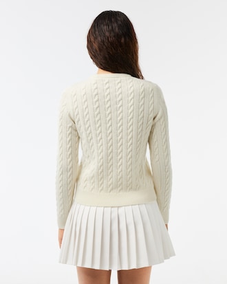 울혼방 케이블 크루넥 스웨터