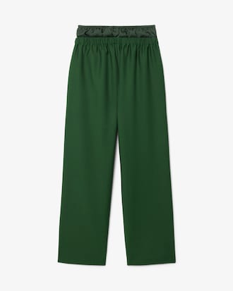 여성 울 트윌 더블 웨이스트 트랙 팬츠