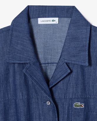 데님라이크 반팔 셔츠 드레스