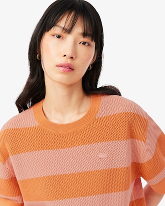 썸머 스트라이프 반팔 스웨터