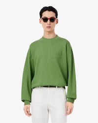 테니스코트 L로고 루즈핏 크루넥 스웻셔츠