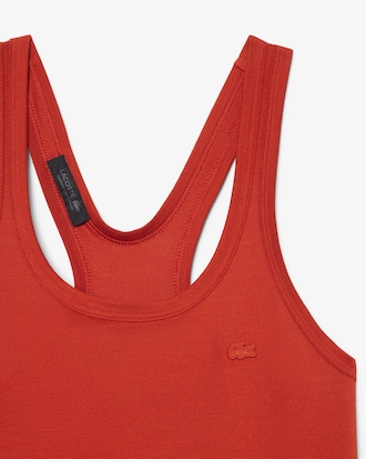 여성 샤이니 실크 피케 탱크탑