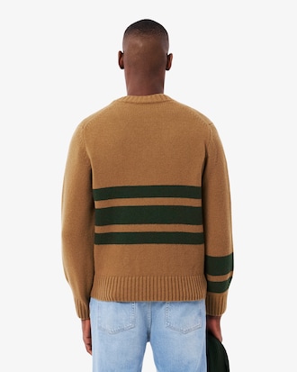 스트라이프 브이넥 스웨터