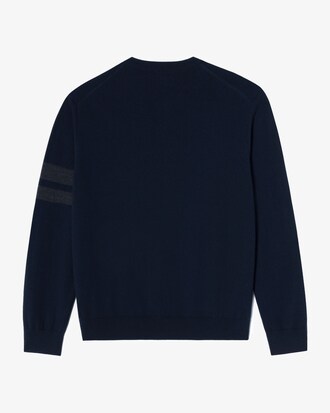 크루넥 소매팁 가디건