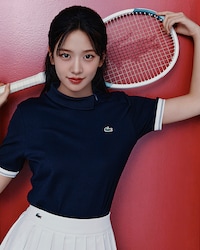 테니스 대각선 지퍼 카라 폴로 셔츠