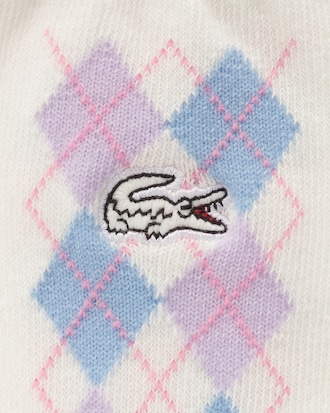 여성 아가일 체크 중목 양말