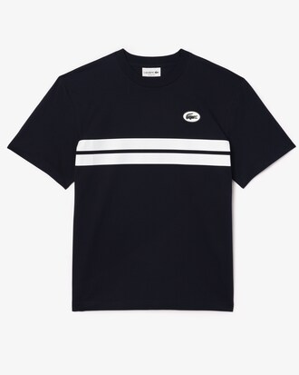 배색 팁핑 프린트 & 뒷면 빅 그래픽 매치 티셔츠