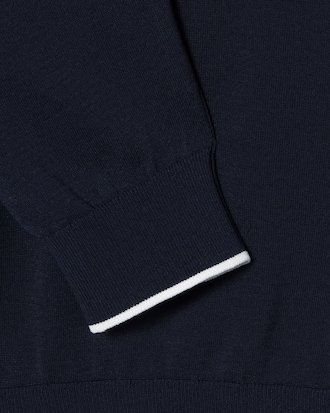 컬러티핑 긴팔 폴로 스웨터