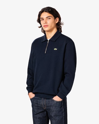 베이직 반집업 스웻셔츠