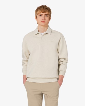 더블페이스 스냅 폴로형 스웻셔츠