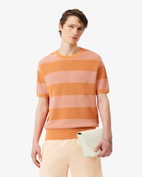 볼드 스트라이프 반팔 크루넥 풀오버