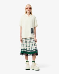 크록 패턴 플리츠 스커트