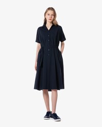 플레어 반팔 셔츠 드레스