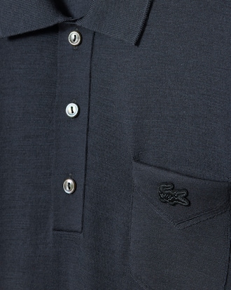 메리노 저지 롱슬리브 폴로 스웨터