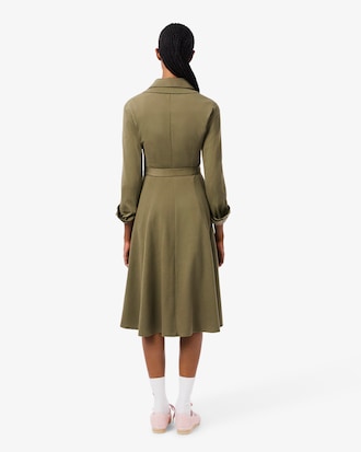 핏앤플레어 벨티드 폴로 드레스