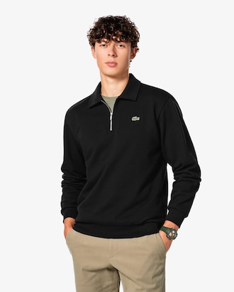 베이직 반집업 스웻셔츠