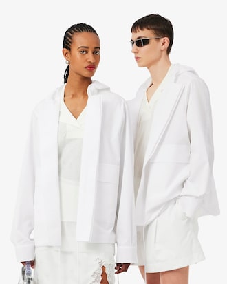 유니섹스 코튼 포플린 후드 블루종