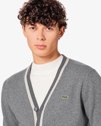 브이넥 방모 가디건