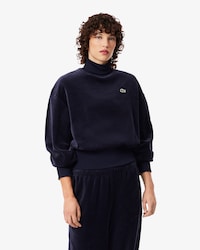 TOP TIER 벨벳 하이넥 스웻셔츠