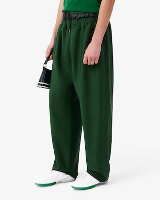 남성 울 트윌 더블 웨이스트 트랙 팬츠