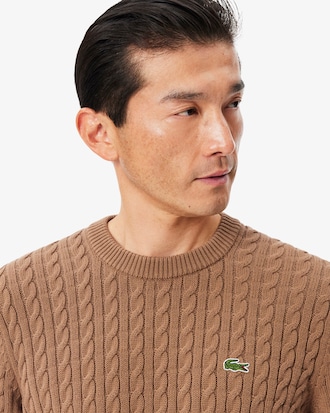 코튼 케이블 크루넥 풀오버