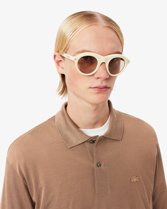 런웨이 쇼 실크 루즈핏 롱슬리브 폴로 셔츠